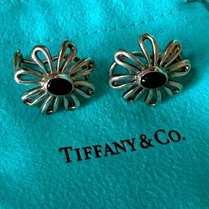 Tiffany & Co. Fireworks Onyx Earrings Vintage